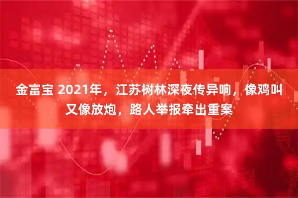 金富宝 2021年，江苏树林深夜传异响，像鸡叫又像放炮，路人举报牵出重案